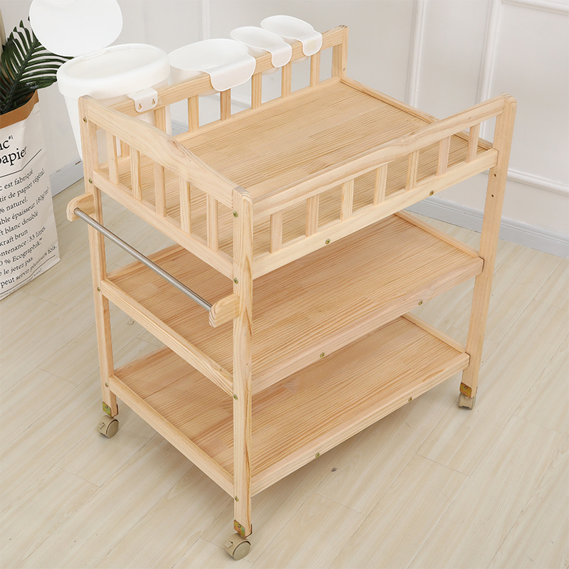 Momobebe Changing Table with 3 Layers, Changing Pad and 4pcs Storage Rack